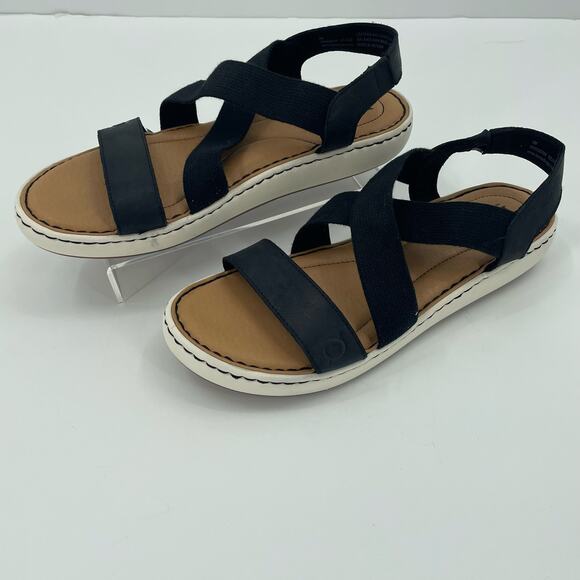 Born Women’s Black Leather Strappy Slingback Sandals, Sz. 9M - Picture 3 of 13